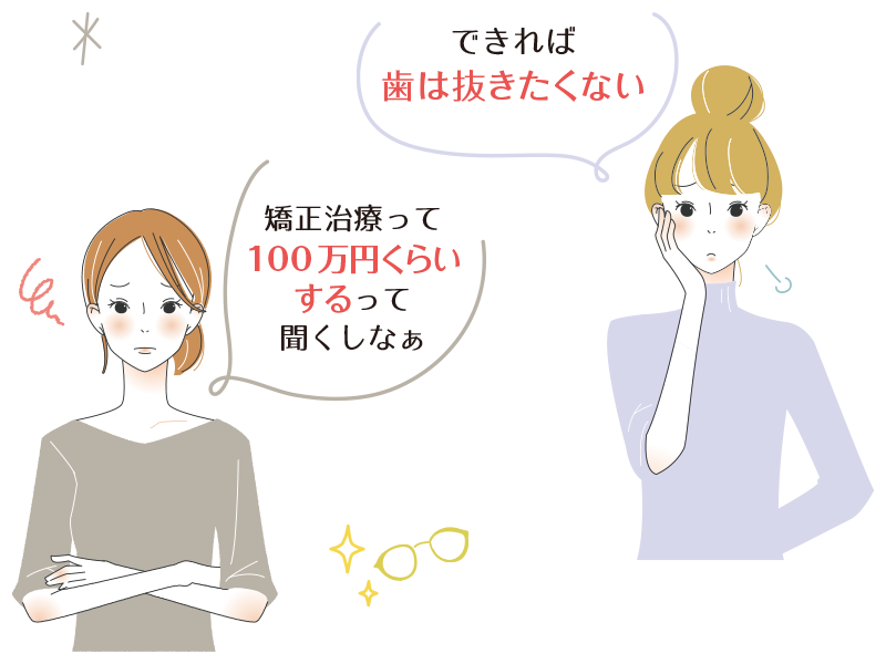 矯正治療って100万円くらいするって聞くしなぁ･･･できれば歯は抜きたくない